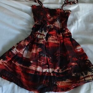 Vintage Y2K 2000s Tropical Fairy Fairycore Whimsygoth Aesthetic S/M Mini Dress